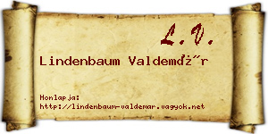 Lindenbaum Valdemár névjegykártya